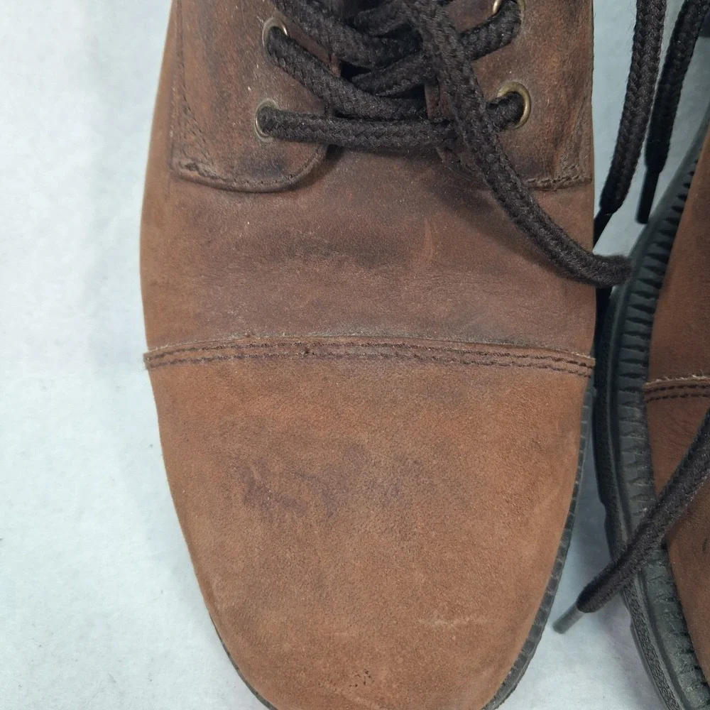 Dockers Oxford Shoes Mens 8.5M 090-92008 Brown Leather Cap Toe Lace Up Good